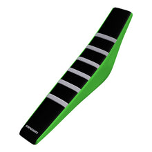 Load image into Gallery viewer, Kawasaki KLX110 02-25/KX65 00-25 WHITE/BLACK/GREEN Gripper Ribbed Seat Cover