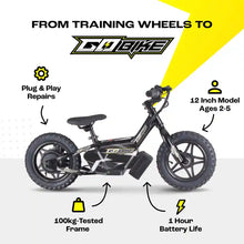 Load image into Gallery viewer, GoBike 12 Inch Ebike for Kids – Perfect First Ride for Ages 2–5