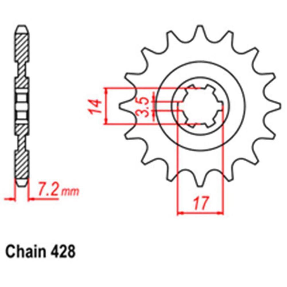 Kawasaki KLX140/L Front Sprocket - RK