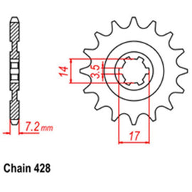 Kawasaki KLX140/L Front Sprocket - RK
