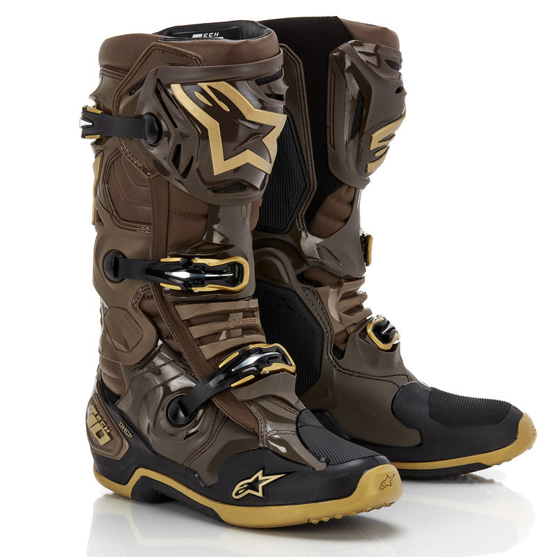 ALPINESTARS 2024 TECH 10 DARK BROWN/KANGAROO GOLD BOOTS