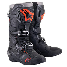Load image into Gallery viewer, ALPINESTARS 2024 TECH 10 BLACK/FLURO RED BOOTS