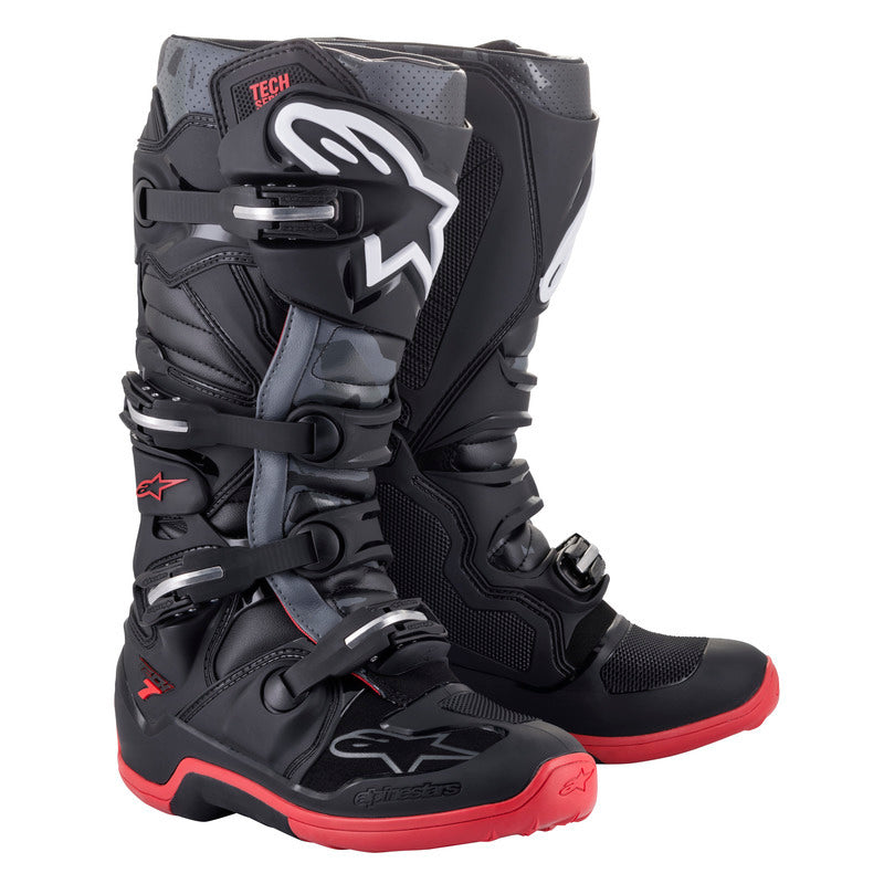 ALPINESTARS TECH 7 BLACK/GREY/RED BOOTS