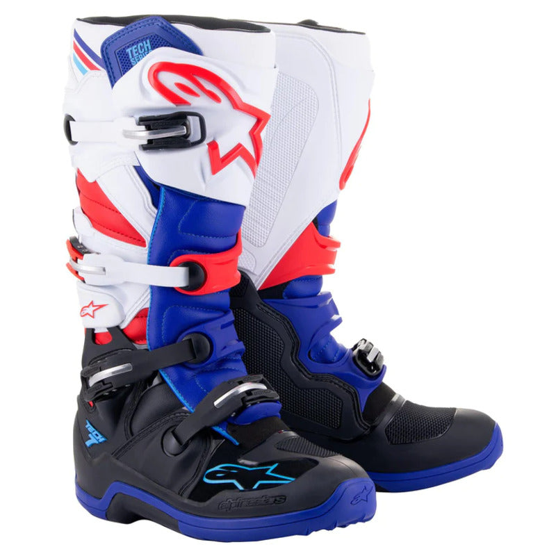 ALPINESTARS TECH 7 BLACK/DARK BLUE/RED/WHITE BOOTS