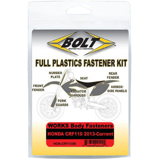 Bolt Honda CRF110F Plastics Fastener Kit (2013 - Present)