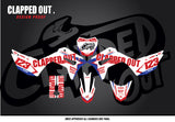 CRF110F 2019+ Graphics Kit | CLAPPED OUT - White/Red/Blue