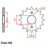Honda XR/CRF50 Front Sprocket 13T/14T/15T