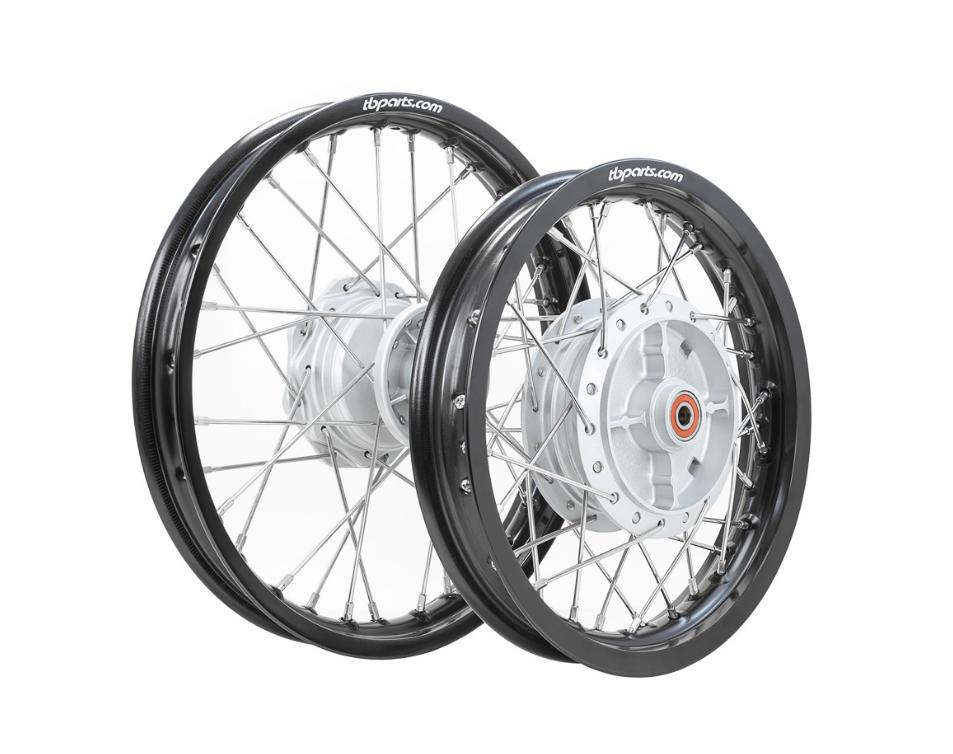KLX110 - COMPLETE WHEEL ASSEMBLY SET WITH ALUMINUM RIMS AND HD SPOKES