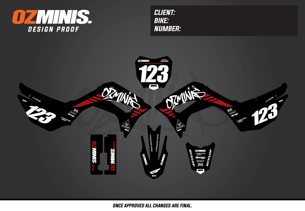 CRF110 - GRAFFITI BLACK GRAPHICS KIT