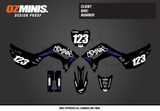 CRF110 - GRAFFITI BLACK/BLUE GRAPHICS KIT