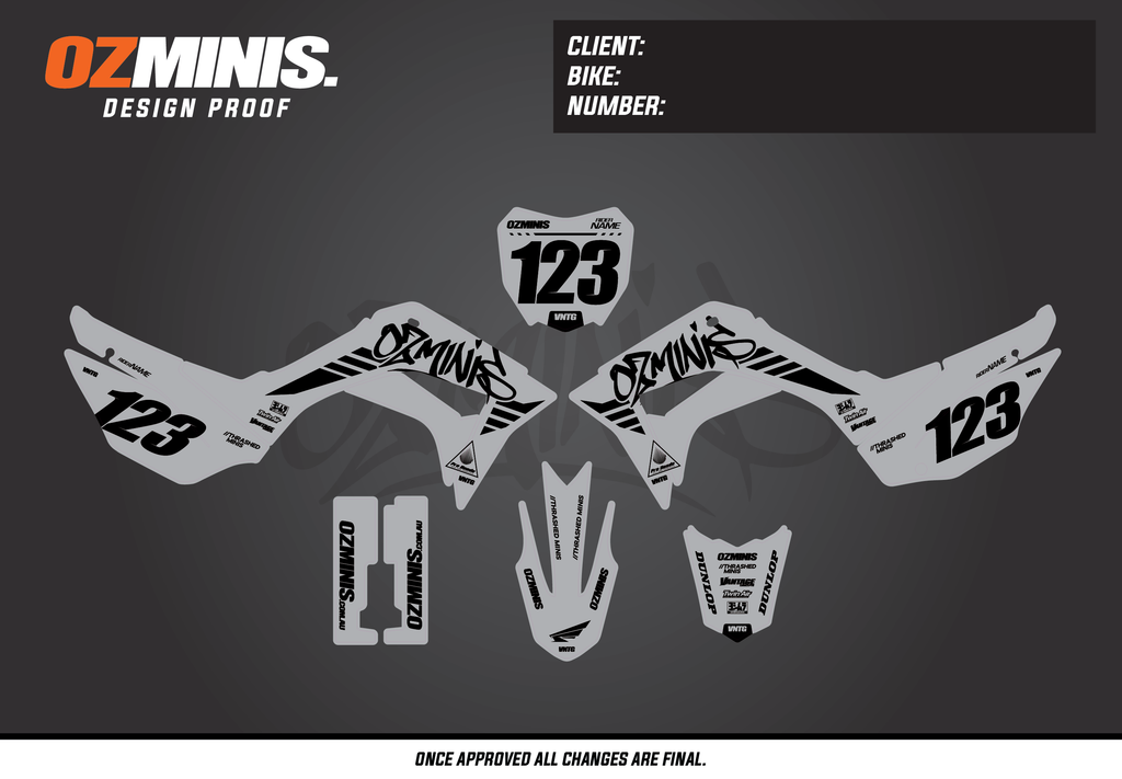 CRF110 - GRAFFITI GREY GRAPHICS KIT