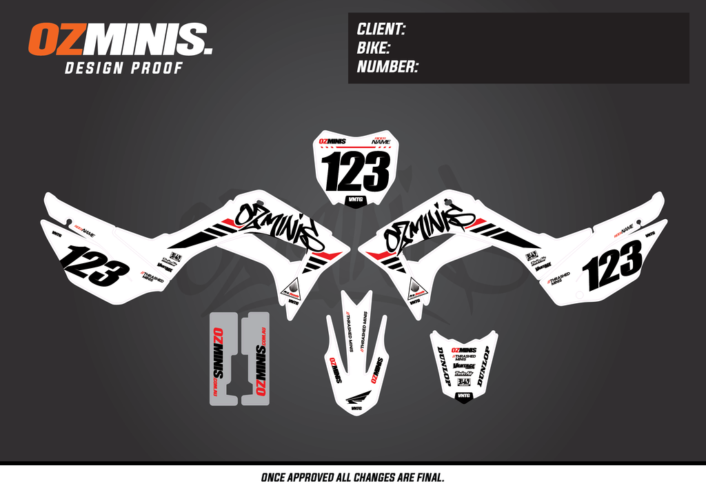 CRF110 - GRAFFITI WHITE/BLACK/RED GRAPHICS KIT