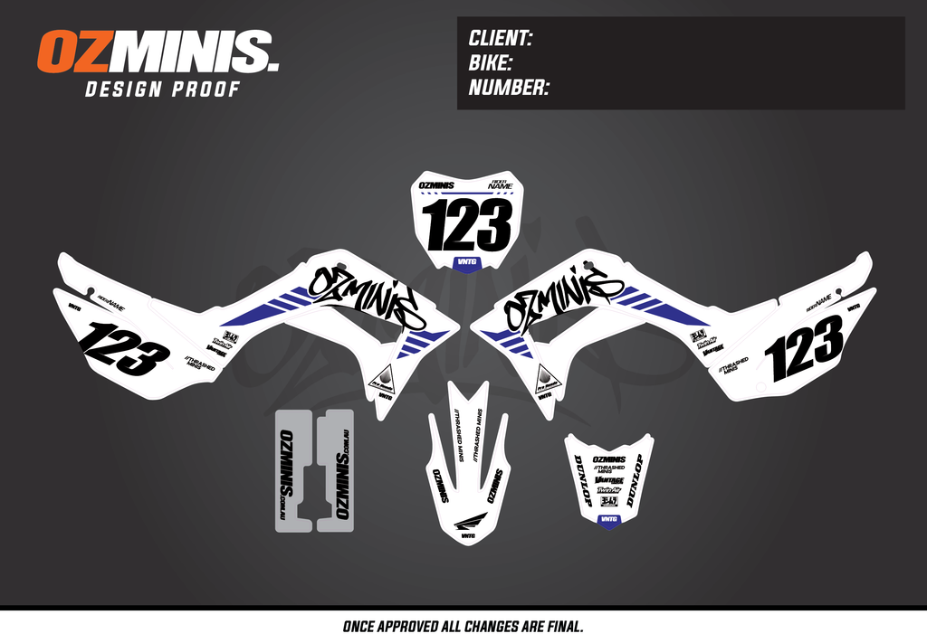 CRF110 - GRAFFITI WHITE/BLUE GRAPHICS KIT