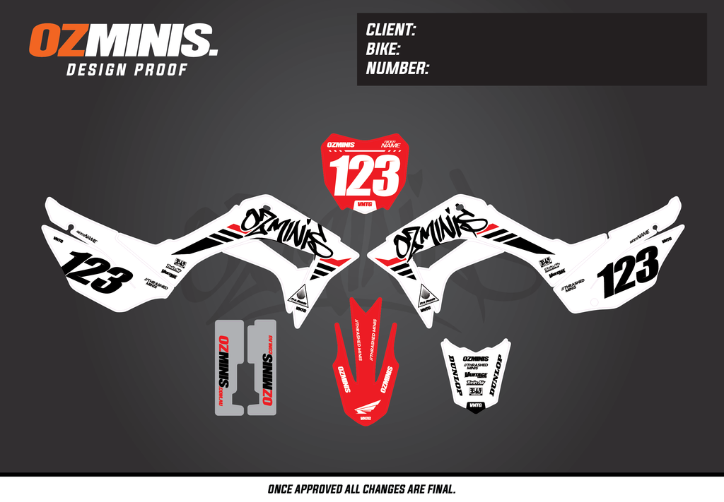 CRF110 - GRAFFITI WHITE/RED/BLACK GRAPHICS KIT