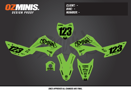 KLX110 - GRAFFITI GREEN/BLACK GRAPHICS KIT
