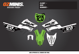 KLX110 - THRILL WHITE/GREEN GRAPHICS KIT