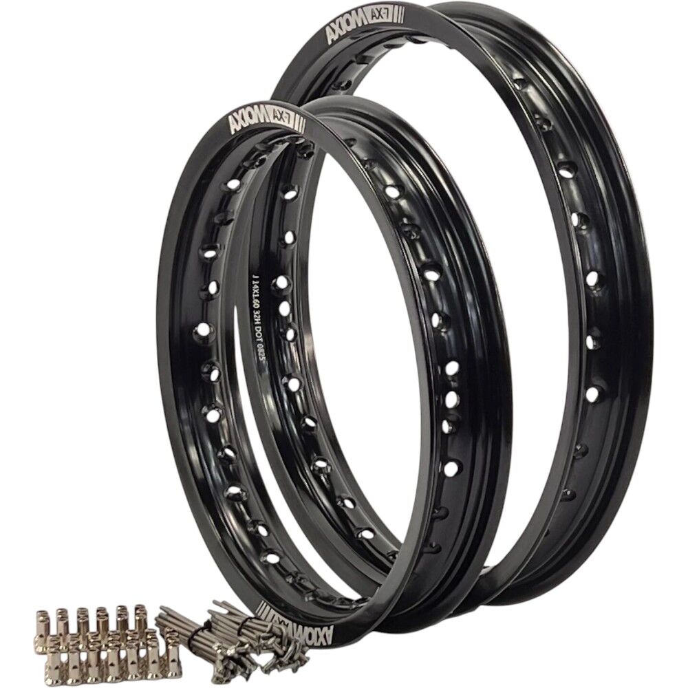 Honda CRF50F 12"/10" Rim & Spoke Kit Set - Axiom - Black