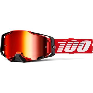 100% Armega Goggle Red - Mirror Red Lens