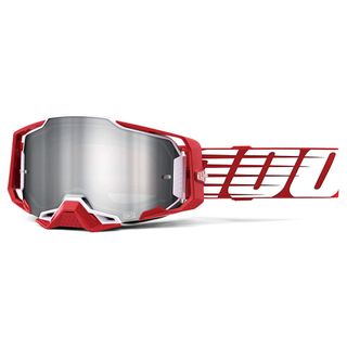 100% Armega Goggle Oversized Deep Red Flash Silver Lens